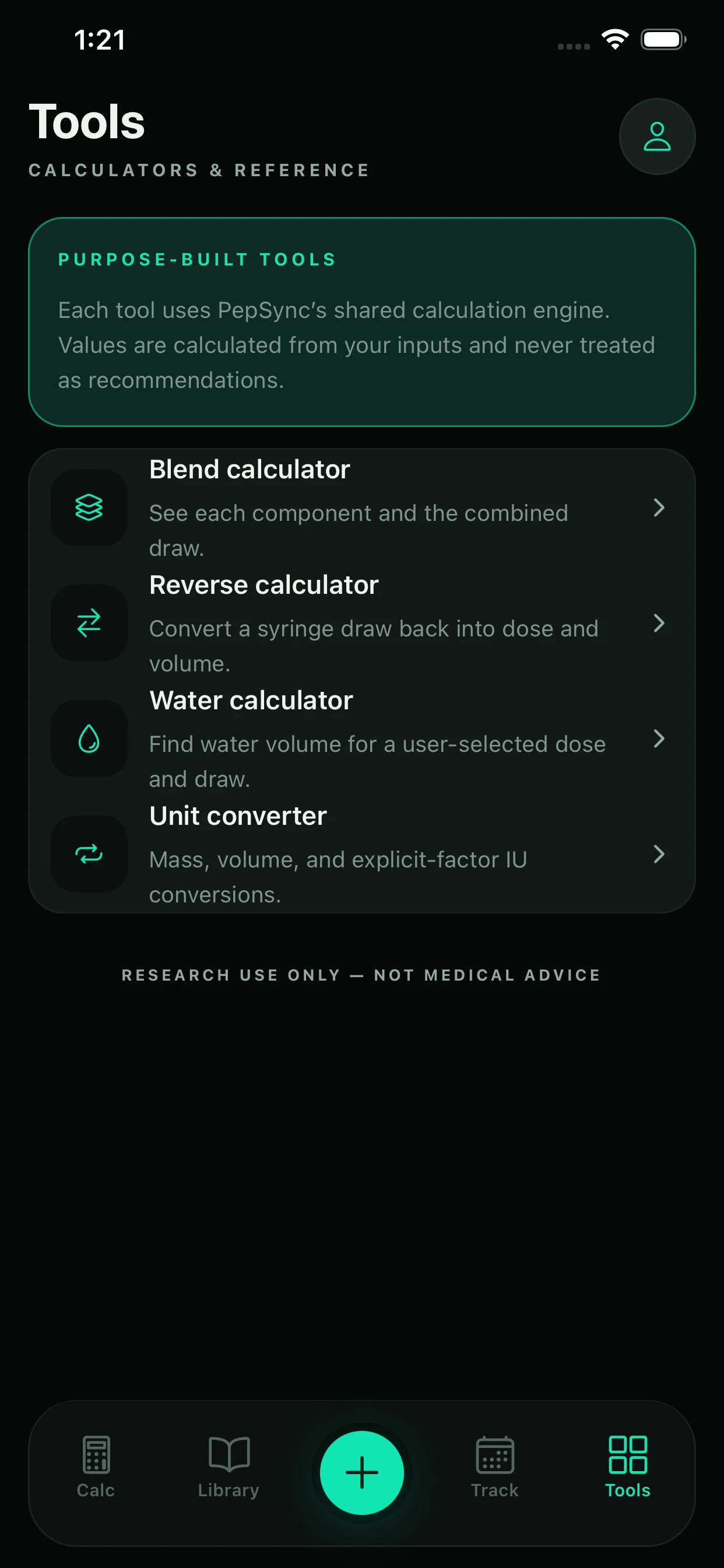 PepSync purpose-built calculation tools